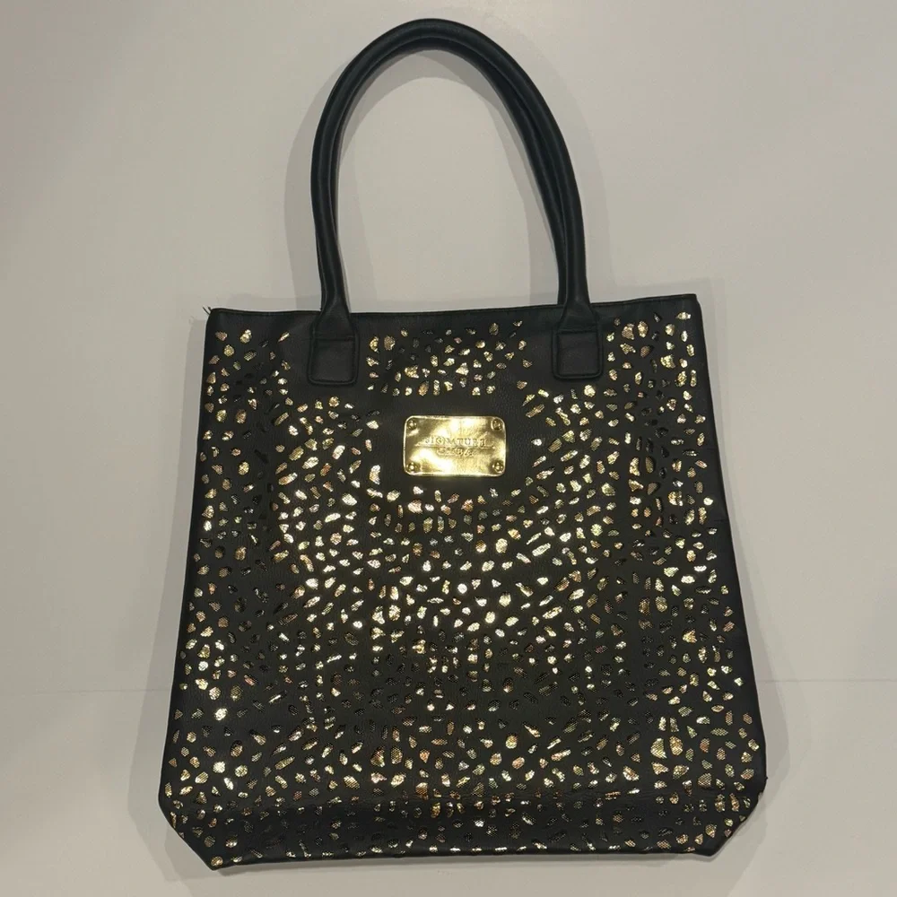 SIGNATURE CLUB A Women Black & Gold Tote  Shoulder Bag